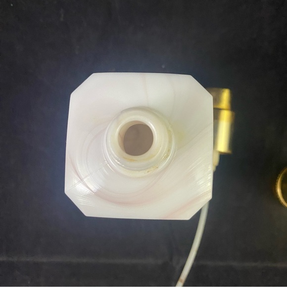 Vintage Empty Perfume Bottle Made In France Quartz or Marble Gold Cap - Picture 6 of 8